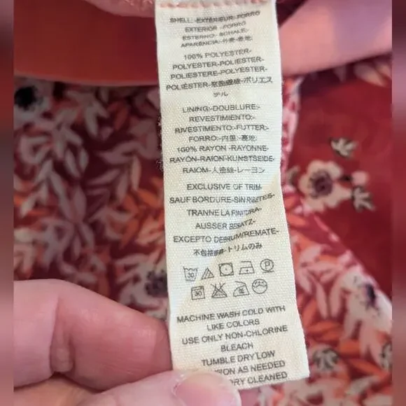 FREE PEOPLE OFF THE GRID CULOTTES CHIFFON CROPPED WIDE LEG PINK FLORAL PANTS XS - Picture 8 of 10